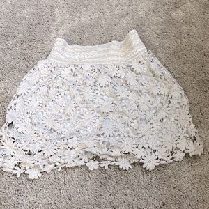 Lace White Mini Skirt | White | Small